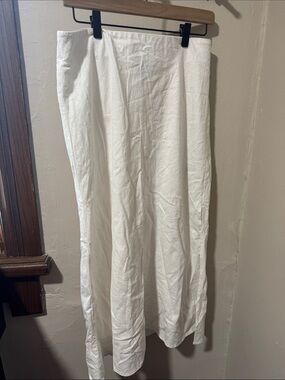 GAP White Maxi Skirt - Straight Linen-Blend